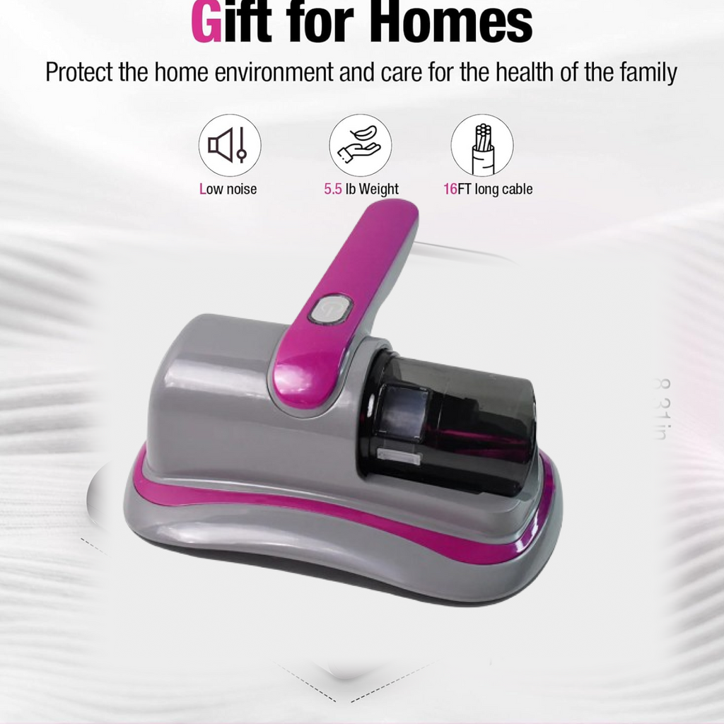 Close-up of the vacuum cleaner's purple light for deep fabric care.