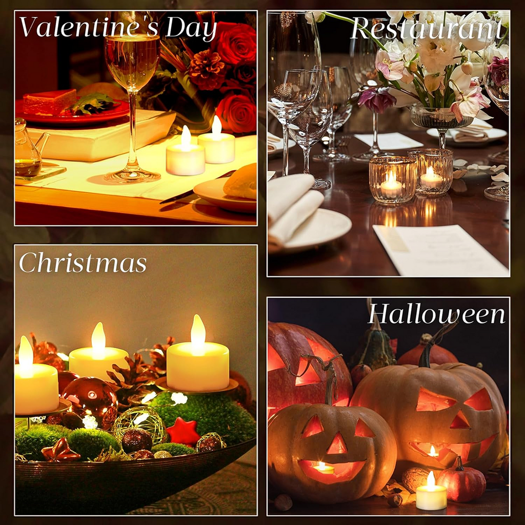 Battery-operated floating tealight candles for events