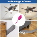 Diagram illustrating how to clean and maintain the microfiber duster