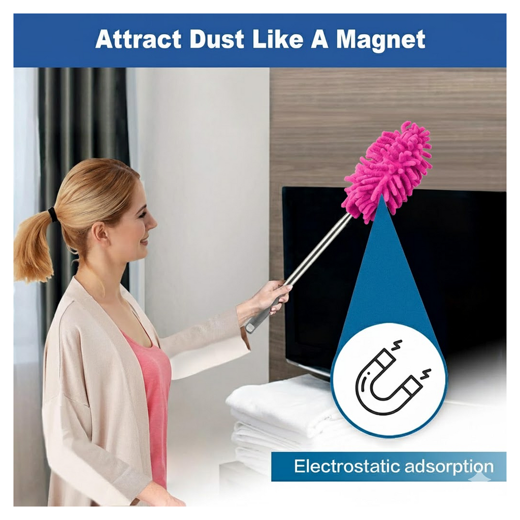 Close-up of the soft, washable microfiber duster head