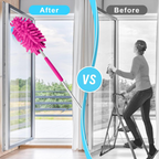 Stainless steel extendable pole of the microfiber duster