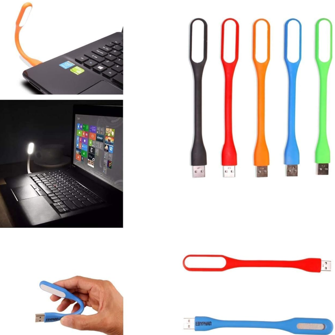 USB LED Light Lamp illuminating a desktop workspace.