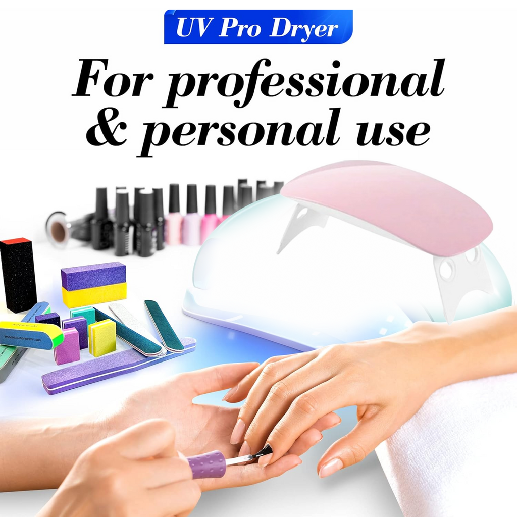 The mini Gel Nail Dryer showcasing its dual wavelength UV LED lights.
