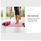 Eco-Friendly Yoga Mat rolled and secured with a strap for easy storage.