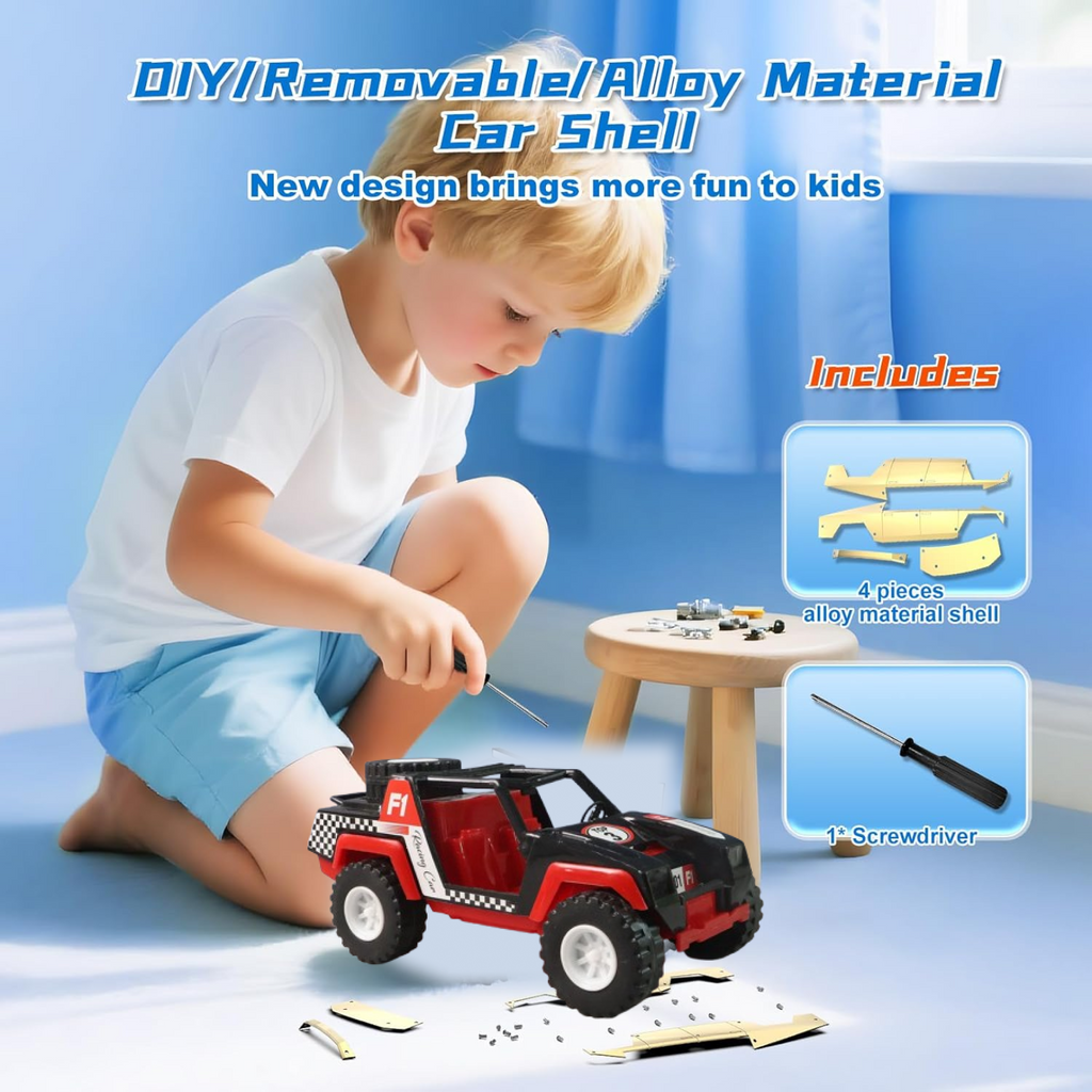 Front view of the push and go Free-Wheel Racing Jeep Toy Car for kids