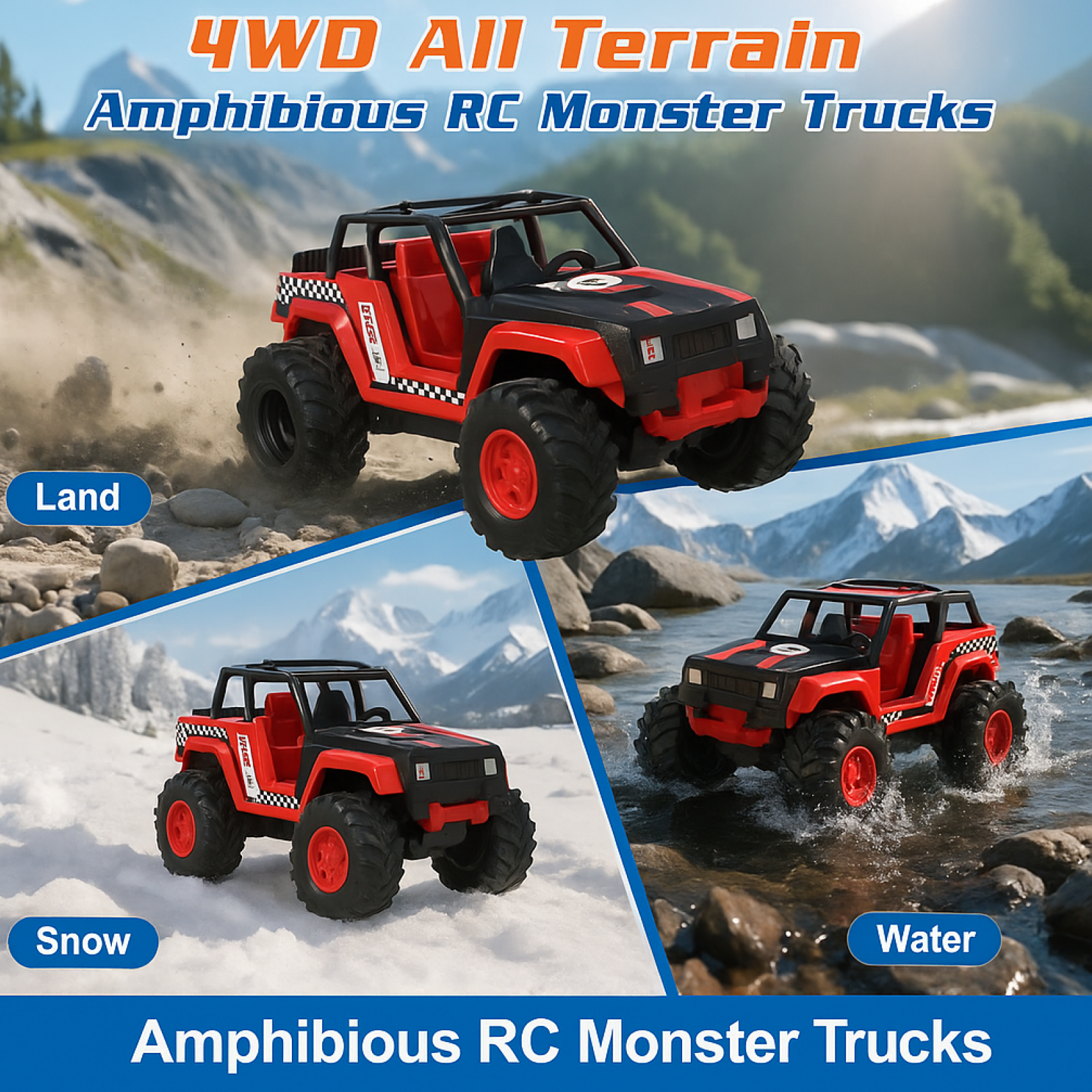 Detailed tyre tread of Funwoods Free-Wheel Jeep Toy Car for gripping various surfaces