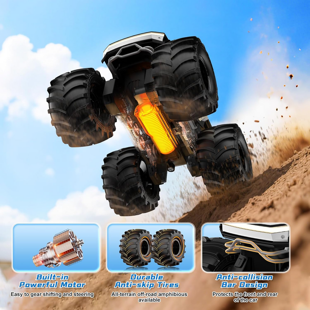 Side view showing open cabin design of the Free-Wheel Racing Jeep Toy Car