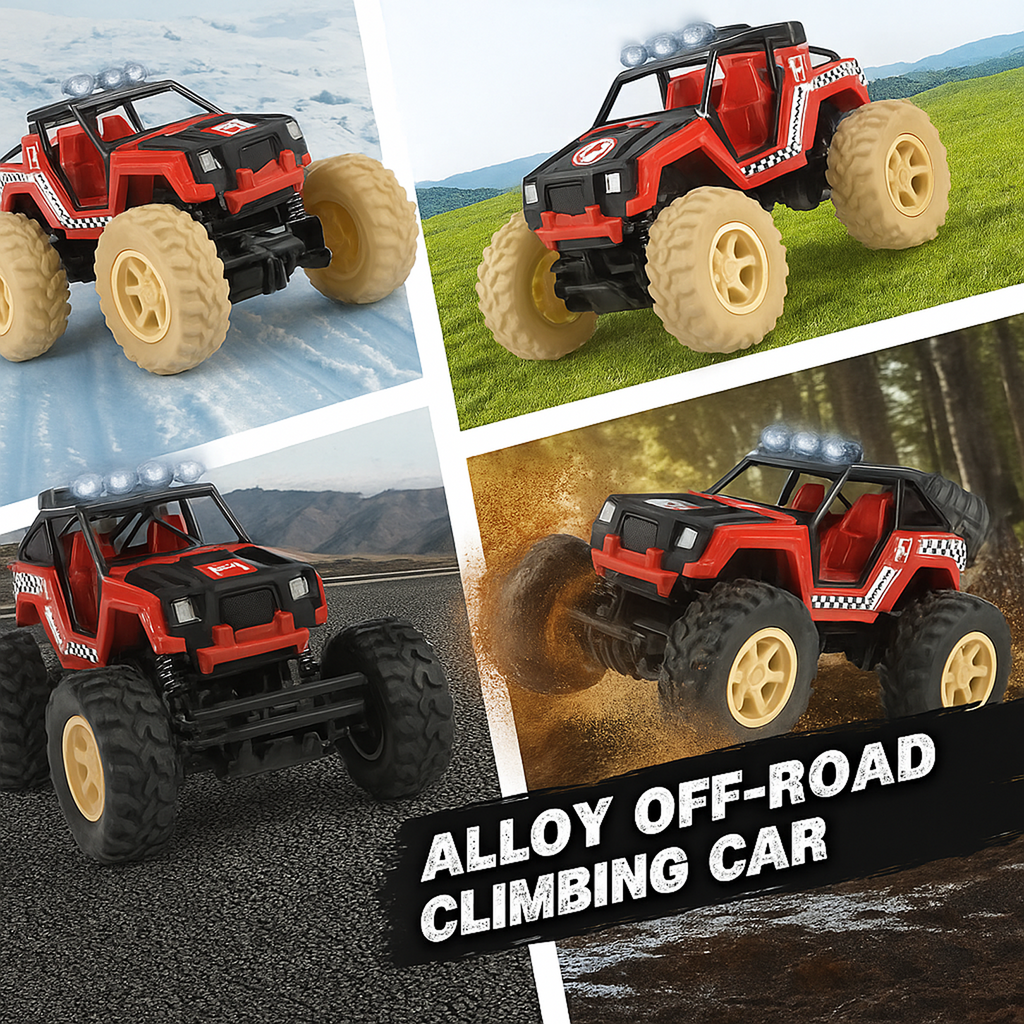 Rear view of the durable Free-Wheel Racing Jeep Toy Car for children