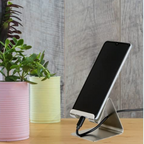 Top detail of mobile stand holder showcasing stable triangular structure
