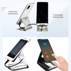 Side view of the mobile stand holder displaying its compact form