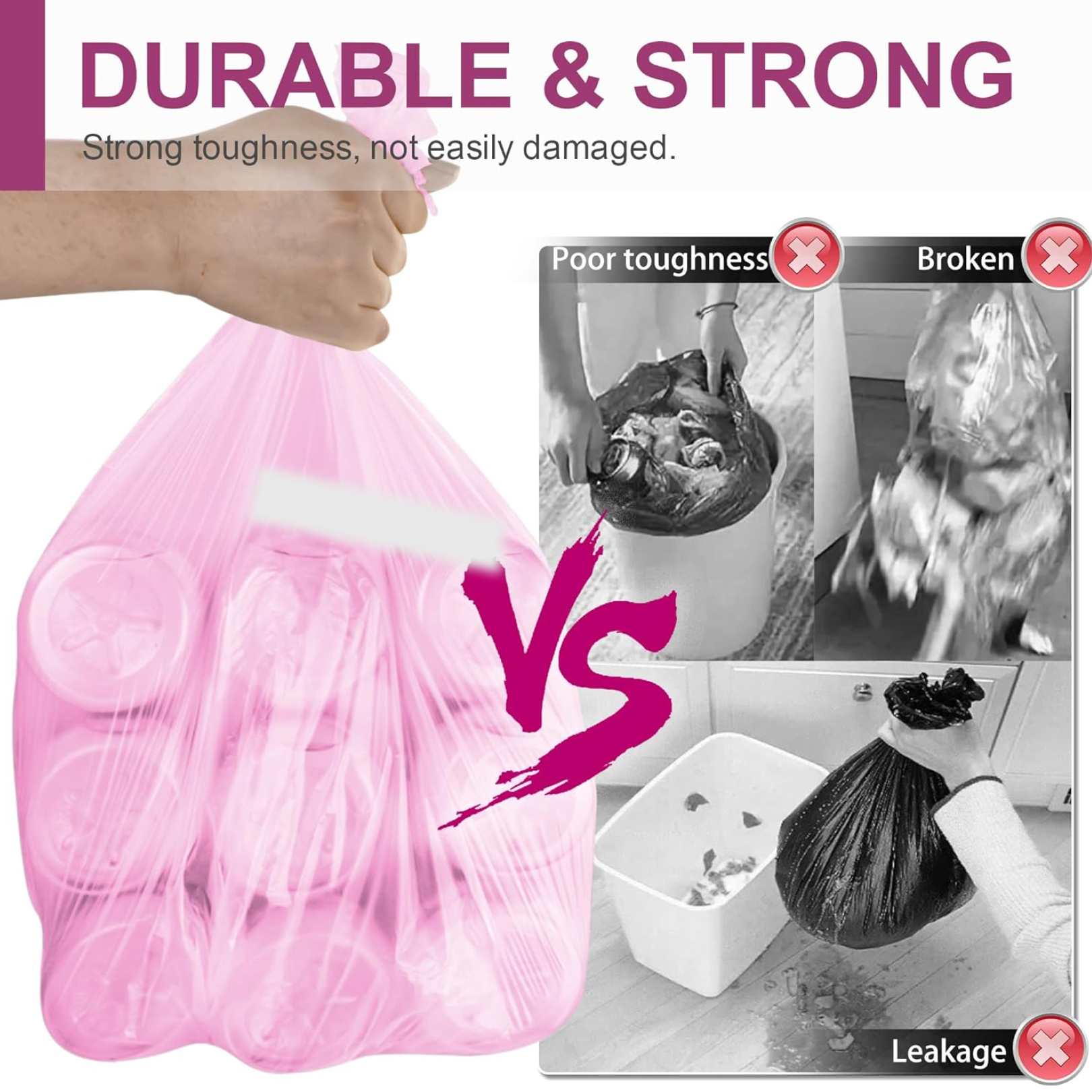 Assorted color garbage bags roll designed for efficient waste management