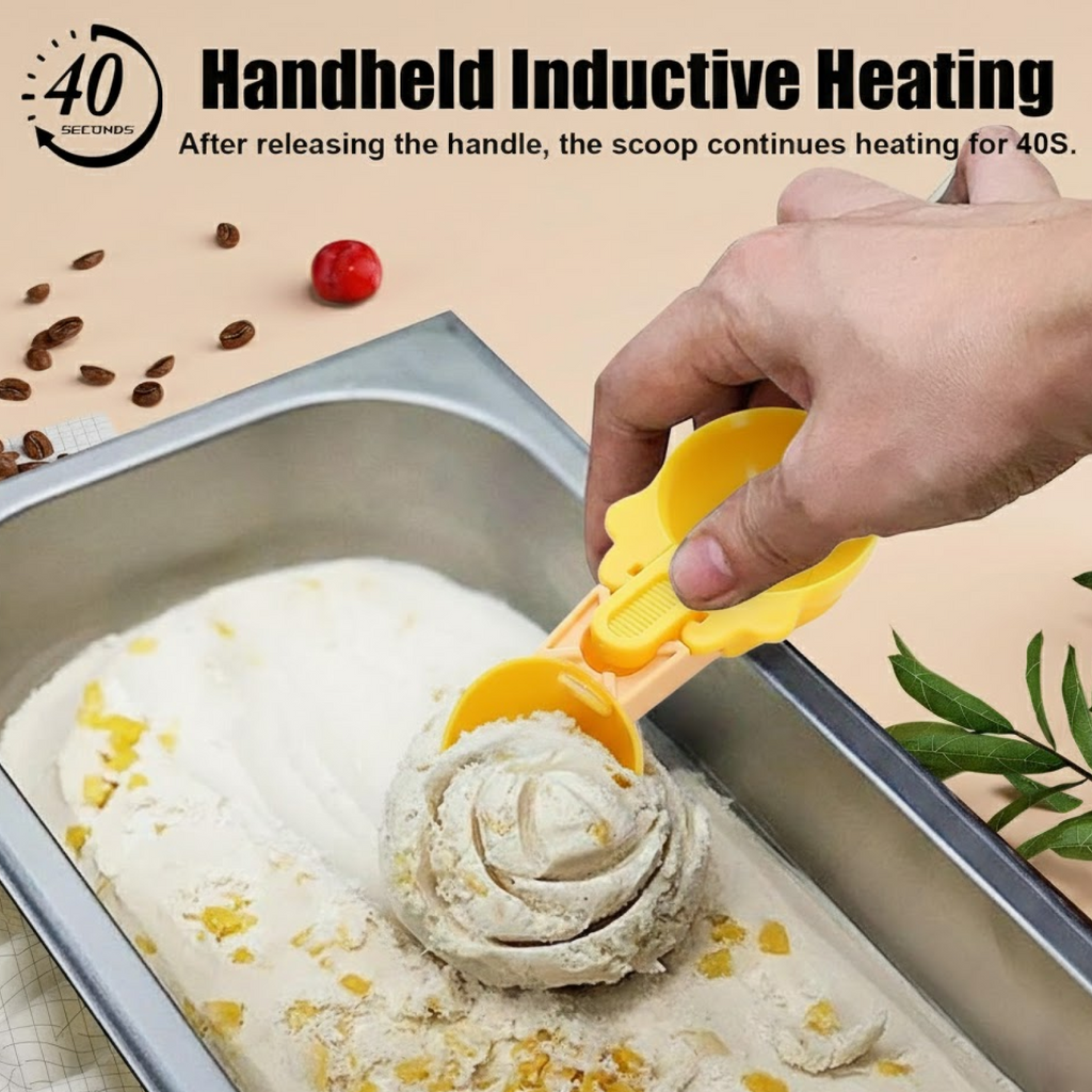 Single plastic ice cream scoop spoon, demonstrating its sturdy build.