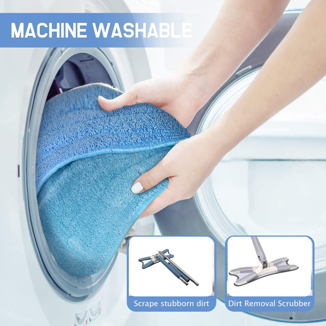 The detachable handle feature of the 360-degree mop, highlighting its versatility.