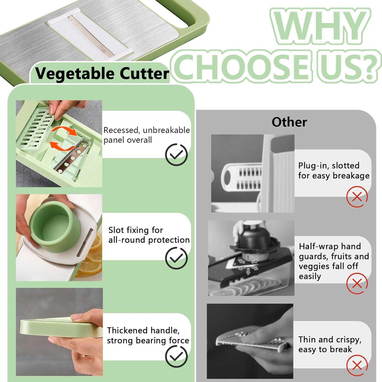 Multipurpose kitchen slicer with food-grade plastic body and SS blades