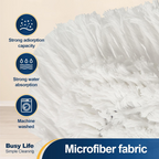 Flat Mop being used on a tiled floor, demonstrating its multi-surface cleaning capability.