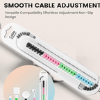 Illustrated guide showing the easy installation of a spiral cable protector.