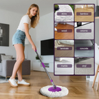 bucket of spin mop set with wheels for easy movement