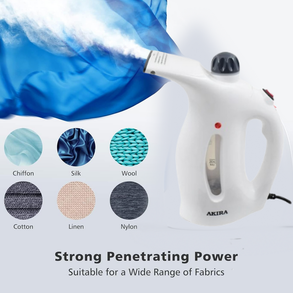 Garment steamer effectively removing creases from a shirt, demonstrating its powerful performance.