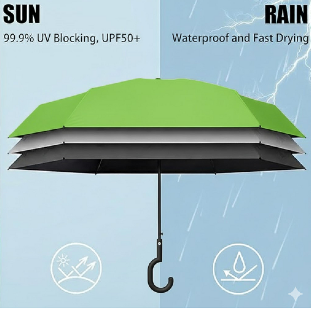 Open kids foldable umbrella showcasing its vibrant canopy design.