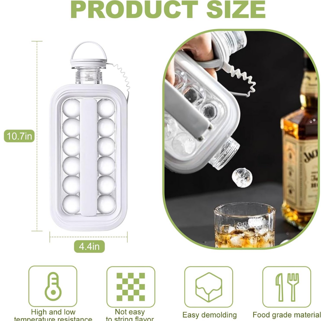 Side profile of the portable Foldable Ice Tray, highlighting its bottle shape.