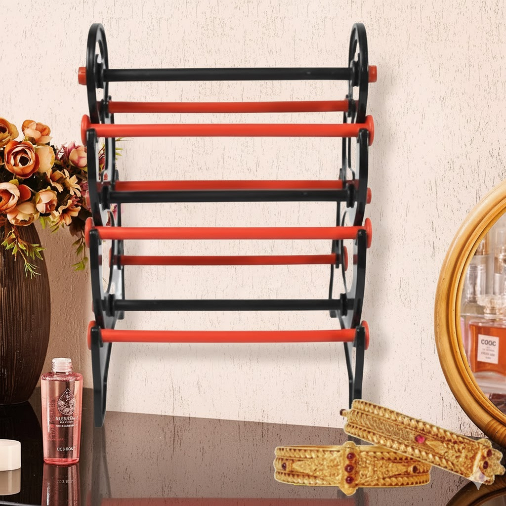 Side profile of the multi-tier bangle stand, showcasing its tiered design for bracelets.