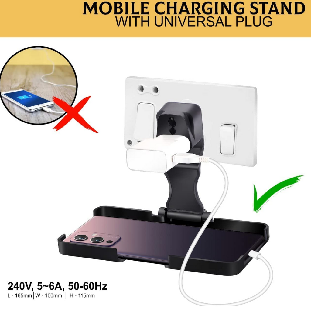 Front view of the PHOBIA foldable mobile charging wall holder.