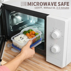 Side angle of the multipurpose food container, highlighting the removable small inner square container.