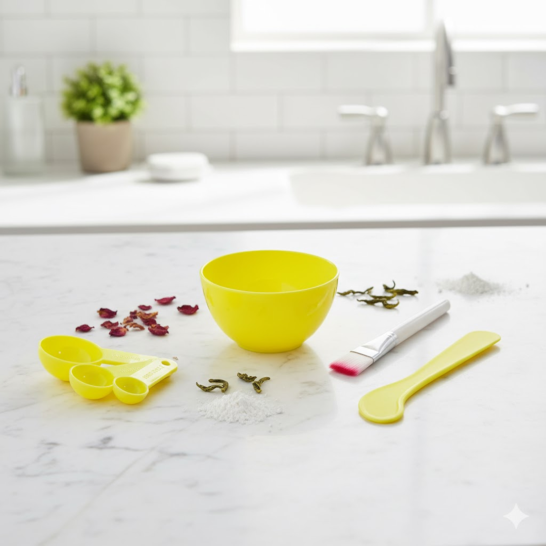 Ergonomic mask brush for smooth application of facial treatments.
