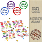 Vibrant alphabet learning puzzle pieces with corresponding images.