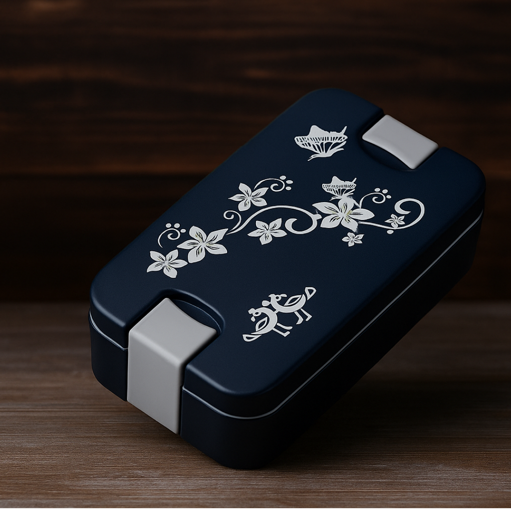 Graphic icons illustrating key features like leak-proof, BPA-free, and dishwasher safe.