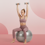 Packaged 75CM gym ball with foot pump in a box