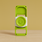 The compact foldable vegetable slicer neatly stored, showcasing its space-saving design.