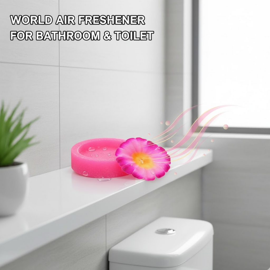 Detailed product information and benefits of the Floral Air Freshener Block.