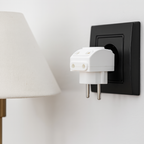 Packaging label for the Tetherix 5-Way Multi-Plug Socket.