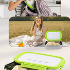 Multiple compartments of the Ganesh Stainless Steel Lunch Pack for varied meals.