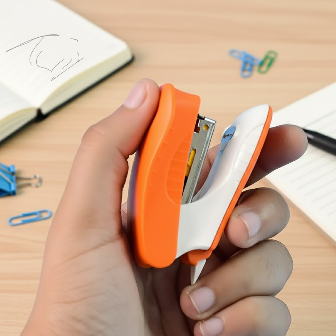 Stapler and staples included in Kangaro 5-in-1 stationery gift set