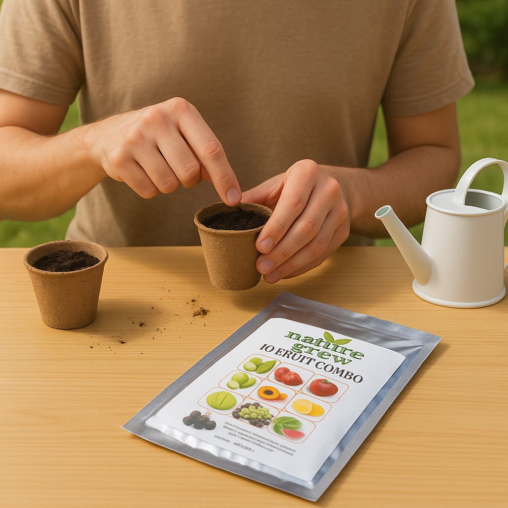 Various fruit seeds spread out ready for planting