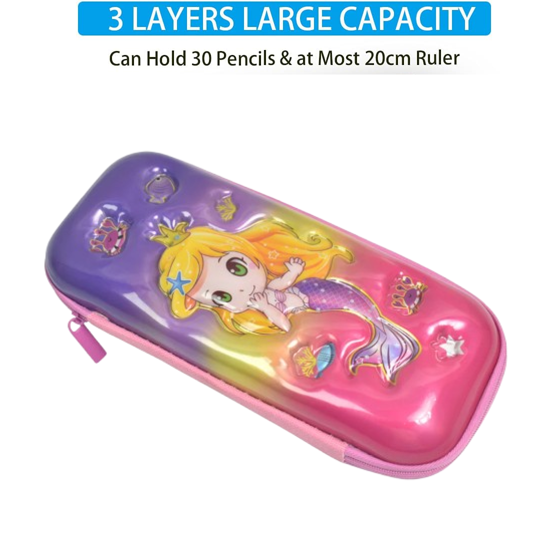 Cute hard shell cartoon pencil case for school use
