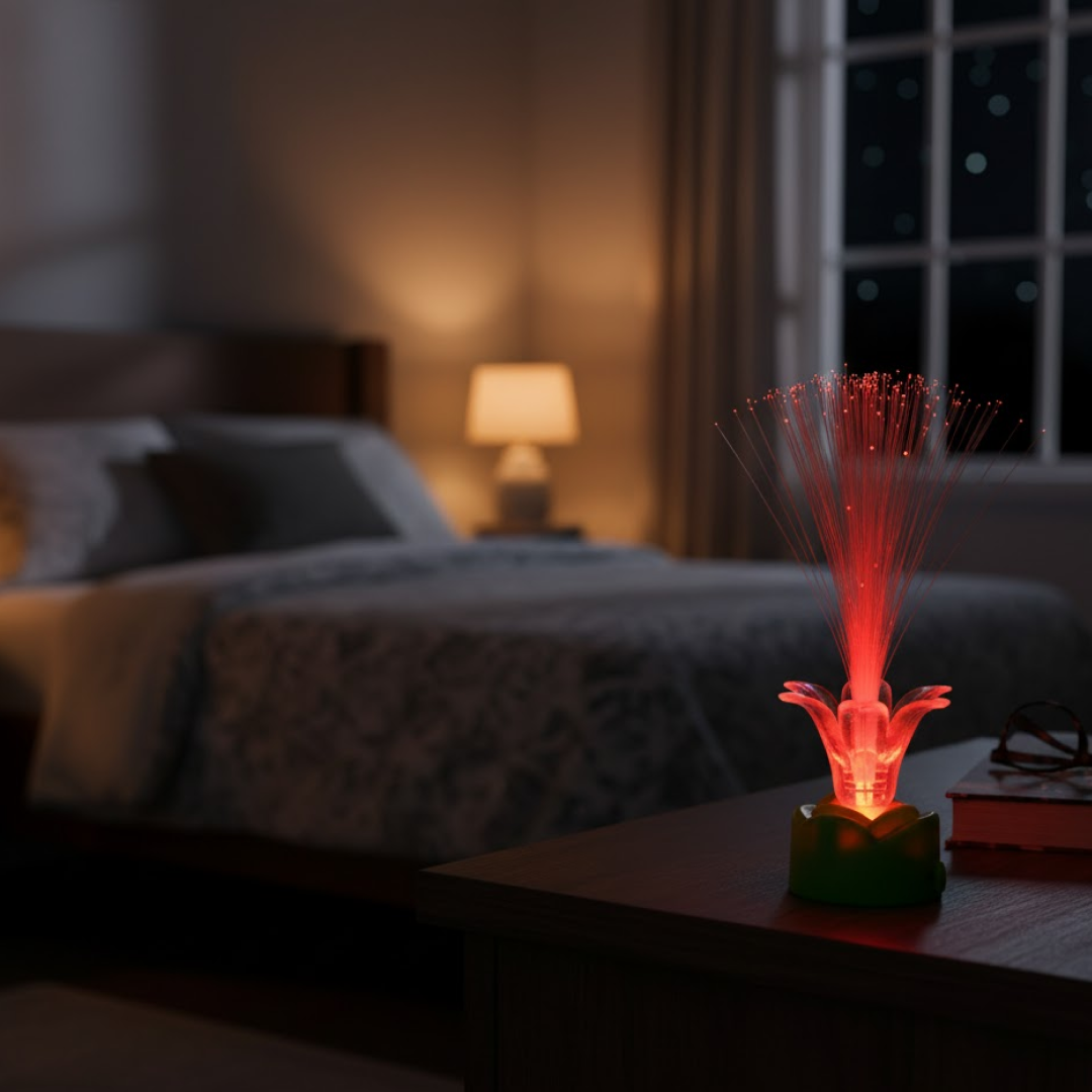Decorative LED candlelight emitting a soft, colorful glow in the dark.