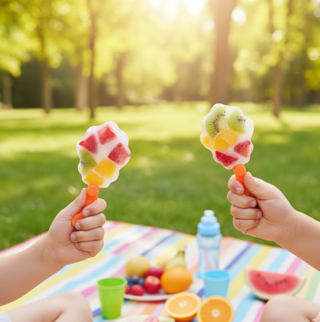 The crab-shaped ice mold used to create playful frozen treats.