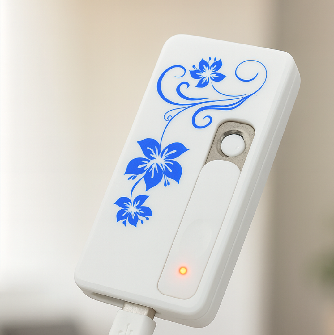 Portable USB lighter demonstrating its compact size.