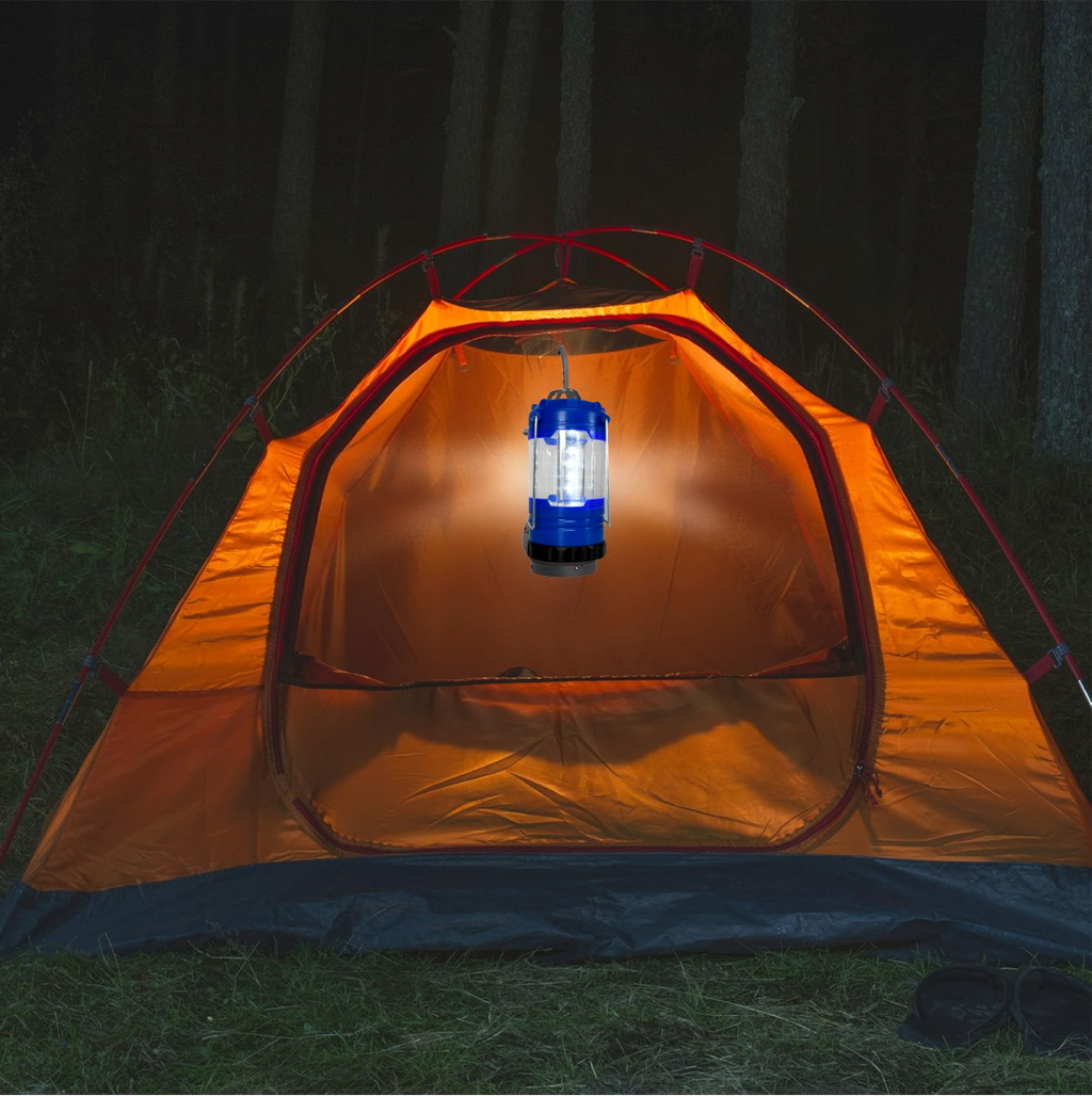 Close-up of the 12 bright LED lights on the Vastate camping lantern.