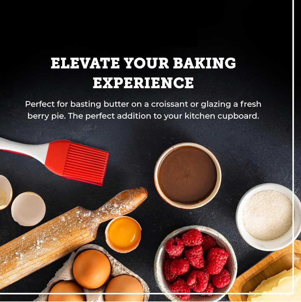 Close-up view of the flexible, heat-resistant silicone spatula head for baking.