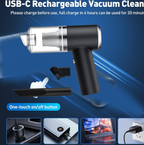Portable handheld vacuum cleaner with the versatile crevice tool attached.