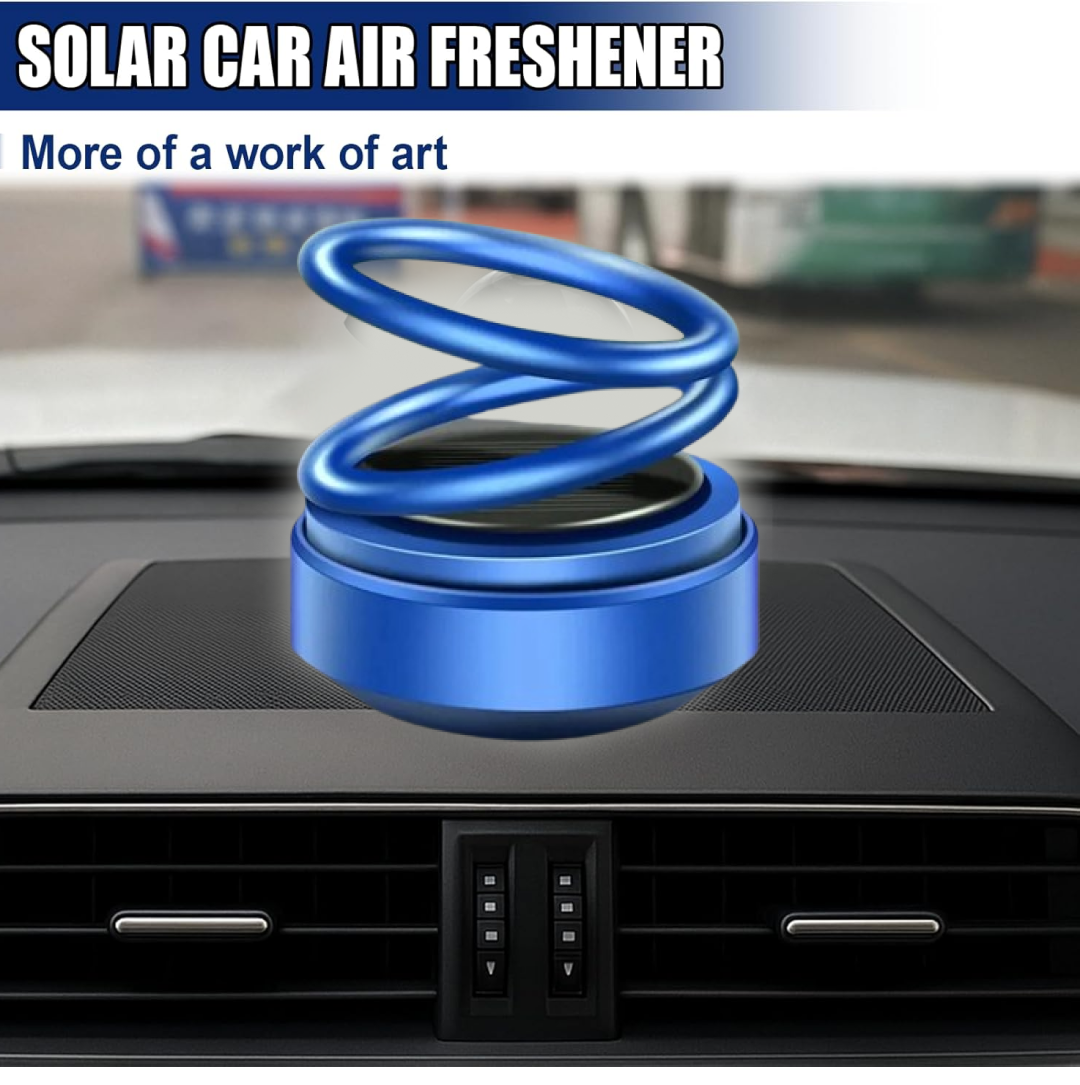 Compact solar car air freshener, perfect for any vehicle dashboard.