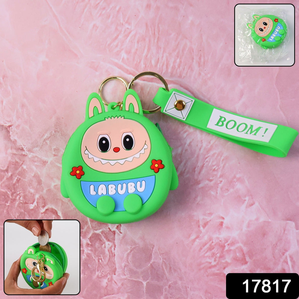 Open cartoon coin pouch showing interior space for coins and small items