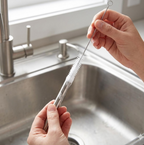 Straw cleaning brush easily fits into narrow drinking straws.