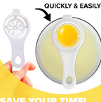 Side view of egg yolk separator showing holes for separating.
