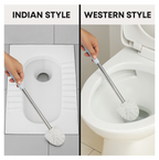 Diagram illustrating the dimensions of the toilet brush and holder.
