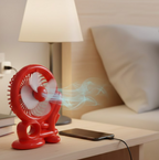 Mini Cooling USB Fan plugged into a laptop, ideal for office desks.